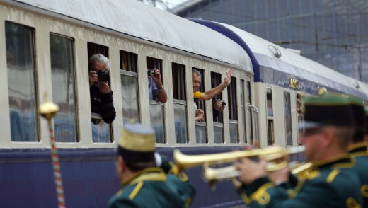 The Tehran-bound train departs from Nyugati terminus in Budapest.