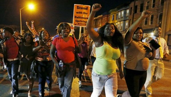 Women protest police racism in Baltimore