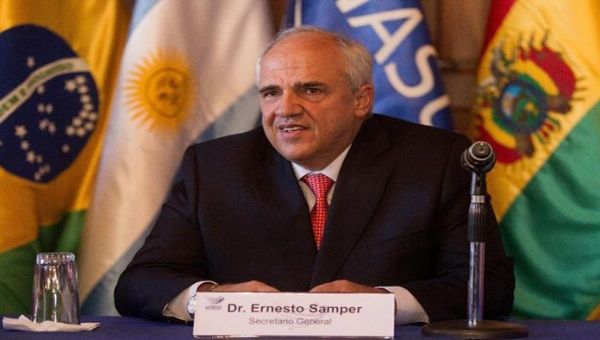 UNASUR Secretary-General Ernesto Samper said the organization will strongly oppose efforts by the Ecuadorean opposition to destabilize the government of Rafael Correa.