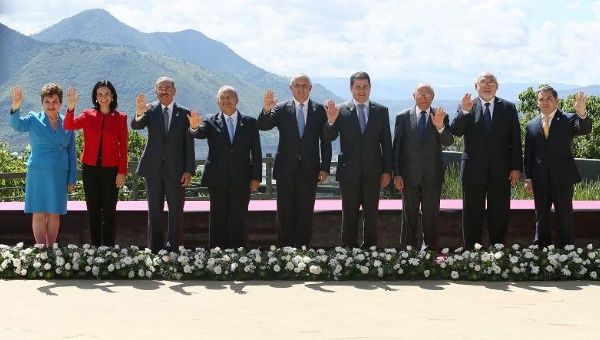 Central American leaders in Antigua, Guatemala for the summit.