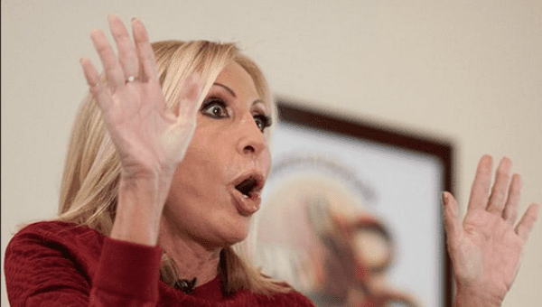 Laura Bozzo, host of the Spanish language smash hit Laura, speaks during  a interview in her television studio in Lima, Peru, Sept. 7, 2004. Bozzo is  awaiting trial on charges she took
