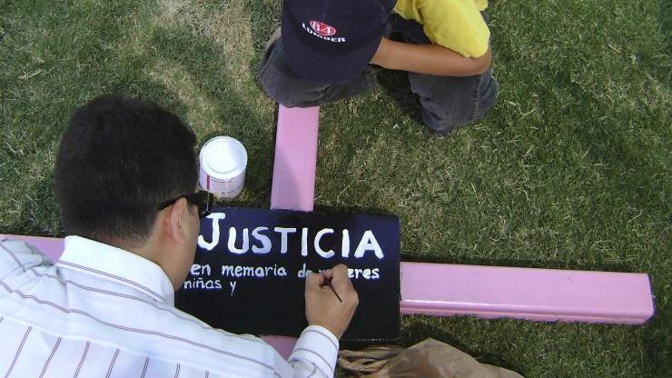 Men commemorate the victims of femicide in Juarez, Mexico.