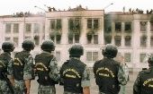 Police watch as inmates in a prison in the northeastern Brazilian state of Sergipe took control over the facility. 