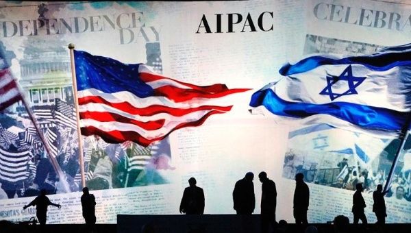 Preparations for the AIPAC conference in Washington last March.