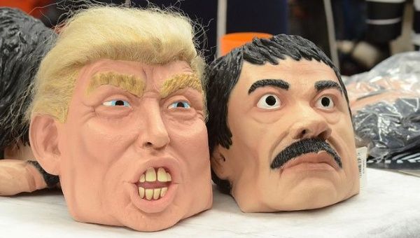 Donald Trump and El Chapo Guzman compete with classic Halloween masks in Halloween.