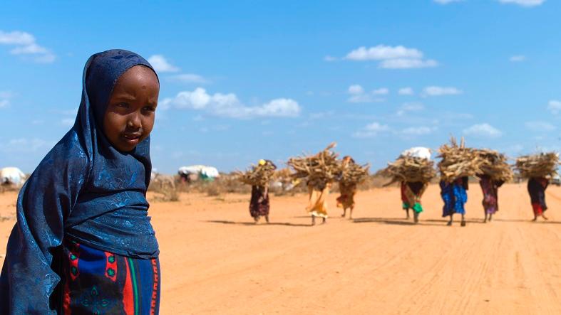 A Somali girl accompanies women bringing firewood to the Ifo refugee camp in Dadaab near the Kenya-Somali border on Aug. 31, 2011