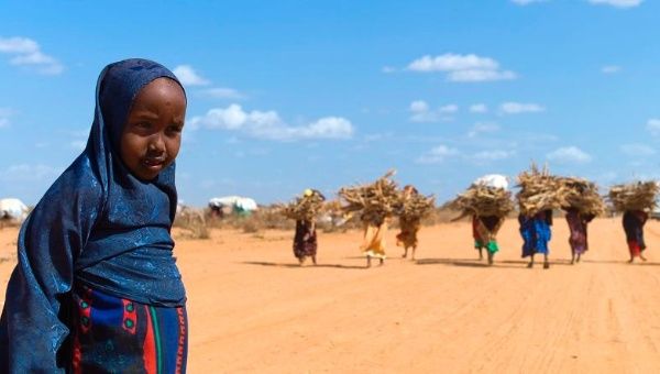 A Somali girl accompanies women bringing firewood to the Ifo refugee camp in Dadaab near the Kenya-Somali border on Aug. 31, 2011