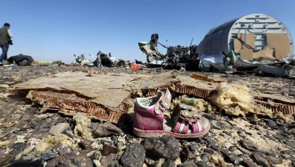 Debris of the fatal Russian Metrojet accident on Oct. 31, 2015.