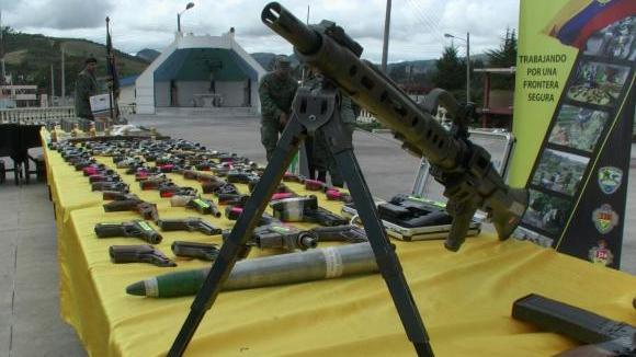 Hundreds of illegal firearms have been seized by Ecuadorean authorities over the past year.