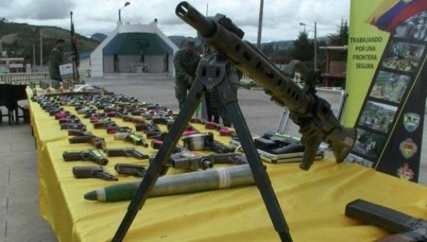 Hundreds of illegal firearms have been seized by Ecuadorean authorities over the past year.