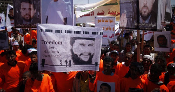 File photo of a protest against Guantanamo Bay.