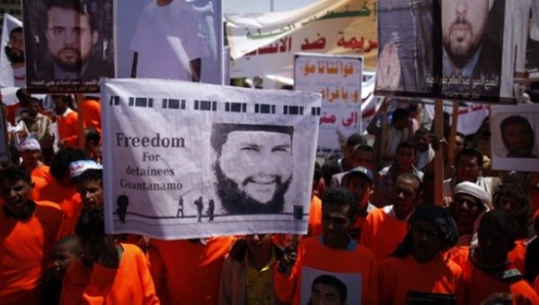 File photo of a protest against Guantanamo Bay.