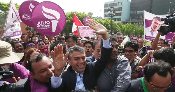 Presidential hopeful Julio Guzman and hundreds of his followers have been camping in protest of the electoral court's decision. 