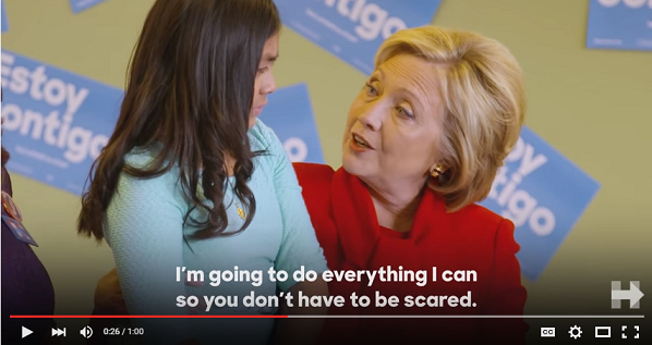 Clinton has immigrant children sit on her lap as she tells them the opposite of what she said as Secretary of State.