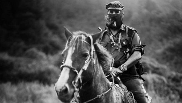 EZLN Subcomandante Marcos, now known as Galeano, in Chiapas in 1996.