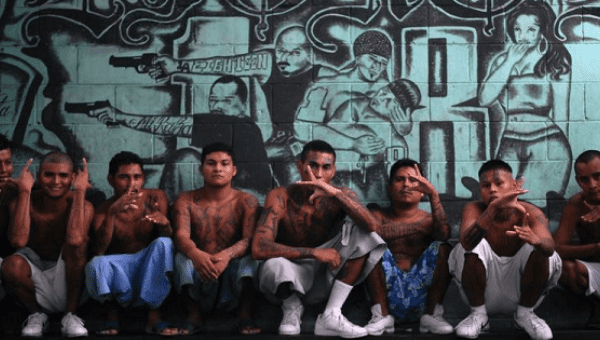 Gang members who are also inmates pose for a photograph at a prison in Quezaltepeque, on the outskirts of San Salvador June 2, 2012