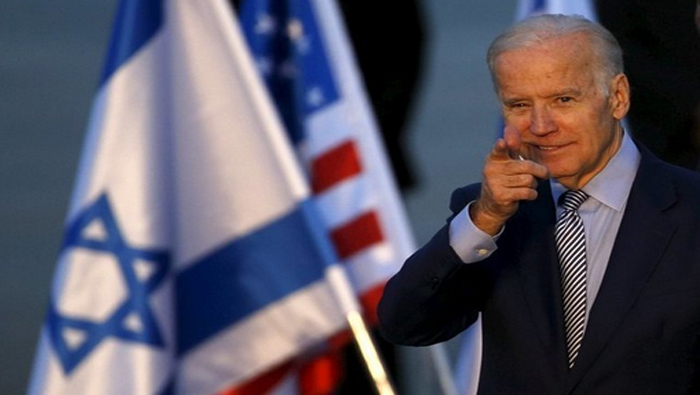 Joe Biden talks to Netanyahu at the White House