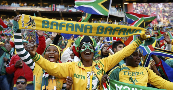 South African soccer fans at the 2010 FIFA World Cup.