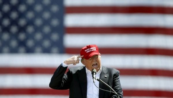 Republican U.S. presidential candidate Trump speaks at a campaign rally in Fountain Hills.