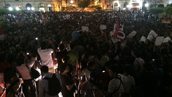 Massive protests against presidential candidate Keiko Fujimori.