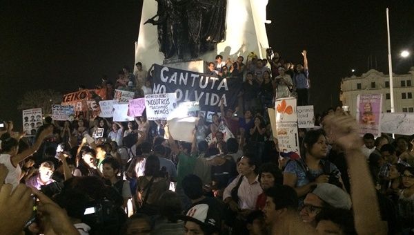 Massive protests against presidential candidate Keiko Fujimori.