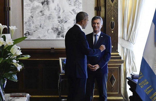 Obama and Macri during visit in Argentina.