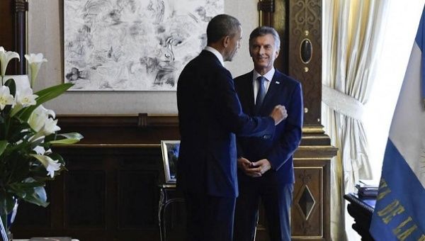 Obama and Macri during visit in Argentina.