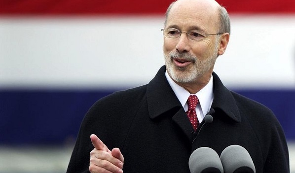 Tom Wolf delivers a speech after being sworn in as the 47th Governor of Pennsylvania during an inauguration at the State Capitol in Harrisburg, Pennsylvania January 20, 2015