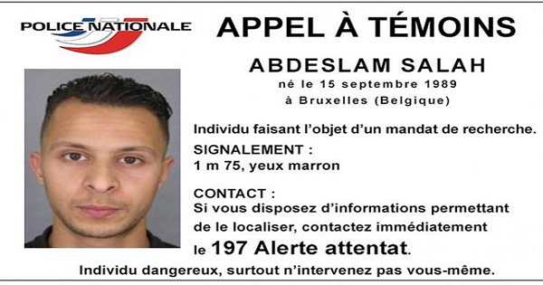 Handout file picture shows Belgian-born Salah Abdeslam on a call for witnesses notice released by the French Police Nationale information services on their twitter account November 15, 2015.