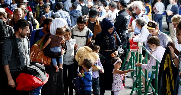 Syrian refugees arriving in Germany.