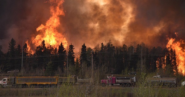 Wildfire rages near Fort McMurray, Alberta, Canada, May 3, 2016.