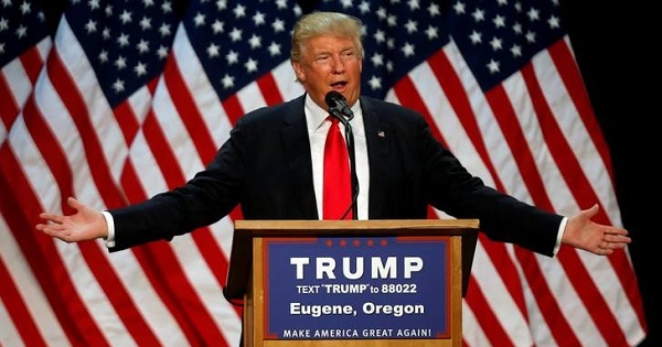 Republican U.S. presidential candidate Donald Trump speaks at a campaign rally in Eugene, Oregon, U.S., May 6, 2016.