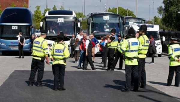 Police ordered people to stay away from the area around the stadium after a suspicious package was found.