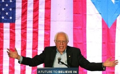 Democratic presidential candidate Sen. Bernie Sanders, I-Vt., holds a town hall meeting at the Luis Muñoz Marin Foundation in Trujillo Alto, Puerto Rico, Monday, May 16, 2016.