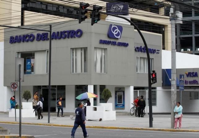 Banco del Austro branch, Quito, Ecuador, May 17, 2016.