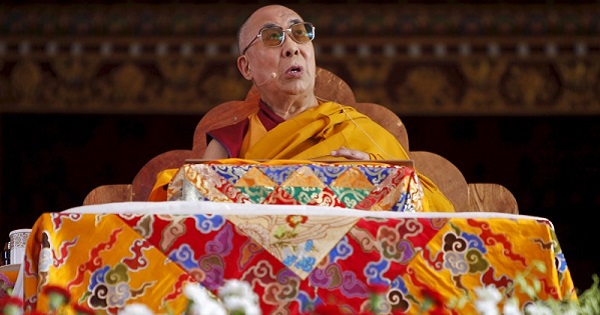 The Dalai Lama at the Tashi Lhunpo Monastery in Bylakuppe in Karnataka, India.