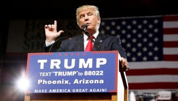 Republican U.S. Presidential candidate Donald Trump speaks at a campaign rally in Phoenix, Arizona, June 18, 2016. REUTERS/Nancy Wiechec Republican U.S. Presidential candidate Donald Trump speaks at a campaign rally in Phoenix, Arizona.