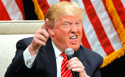 Republican U.S. presidential candidate Donald Trump speaks during a town hall campaign event in Hickory, North Carolina March 14, 2016. 