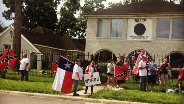 The group held an armed protest against the NAACP in Houston. 