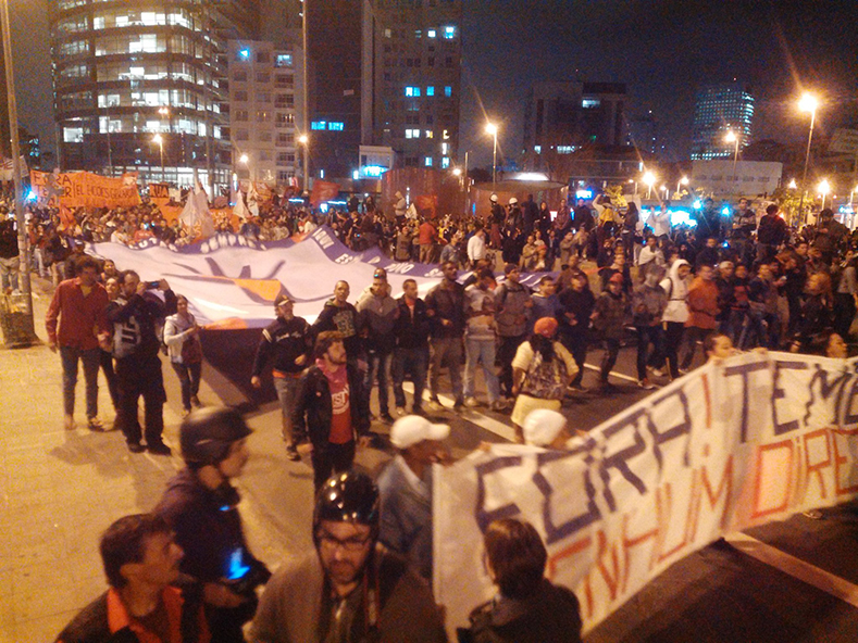 The protesters have denounced laws that attack Brazilians' labor rights as well as pension and social welfare.