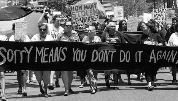 A march in demonstration of the forced removals of Aboriginal children 