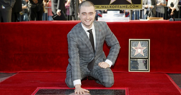 Radcliffe as he unveils a star with his name on Hollywood's Walk of Fame.