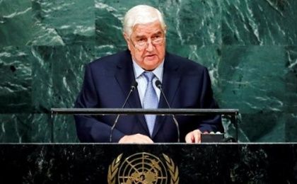 Syria's Foreign Minister Walid al-Moualem addresses the United Nations General Assembly in New York, U.S., September 24, 2016. 