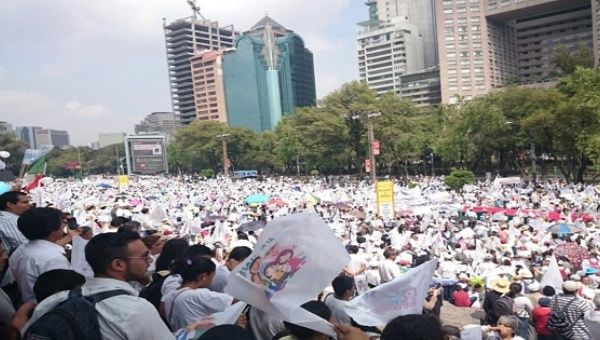 Similar rallies were conducted a couple of weeks ago in several cities across Mexico, however today's rally is taking place in what is considered a gay cultural capital both in the country and the world.