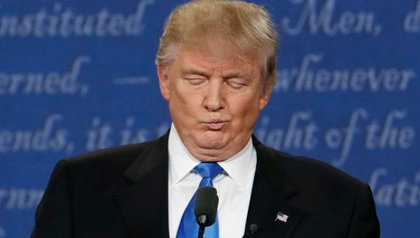 Republican U.S. presidential nominee Donald Trump during the first presidential debate, New York, U.S., September 26, 2016. 