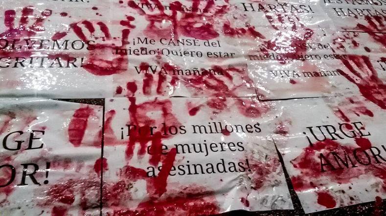 In Costa Rica, women smeared signs reading 