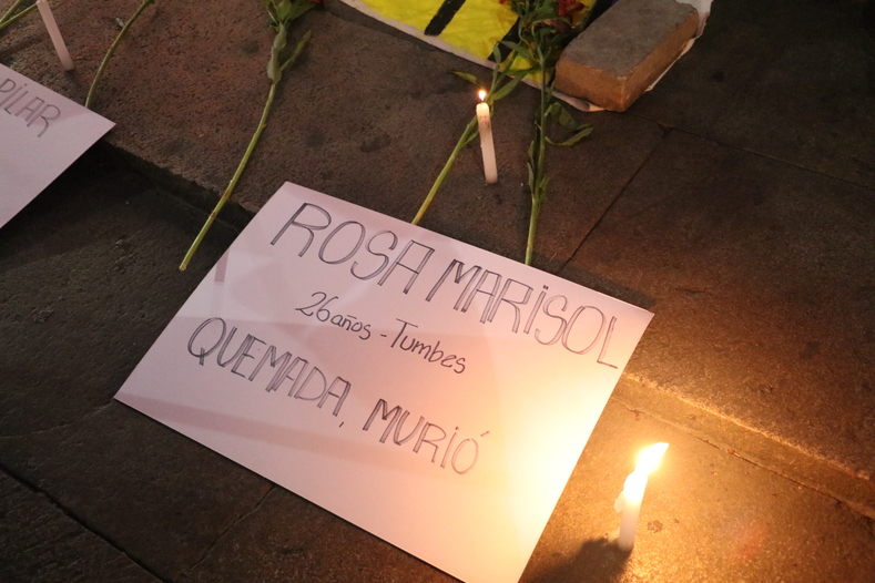 A sign at a vigil in Peru read 