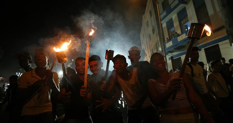 Jose Mujica Attends Huge Torchlit Rally for Jose Marti in Cuba