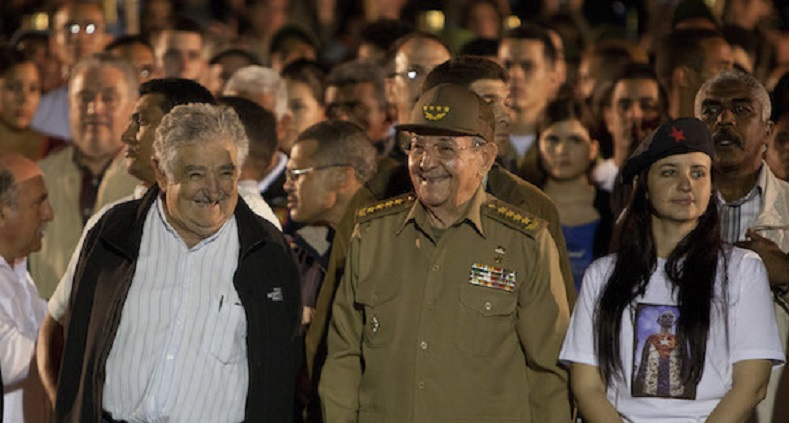 Jose Mujica Attends Huge Torchlit Rally for Jose Marti in Cuba