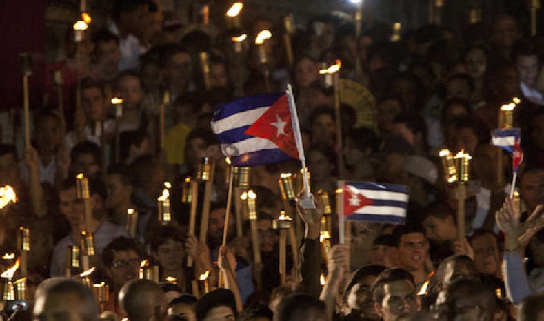 Jose Mujica Attends Huge Torchlit Rally for Jose Marti in Cuba